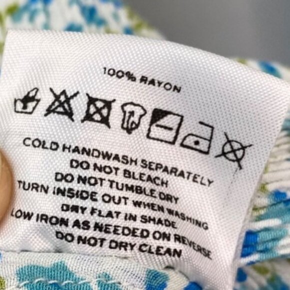 Faithfull the Brand Maud Midi Dress Tilde Floral Blue Green Rayon Crepe Size 2 - Picture 8 of 8